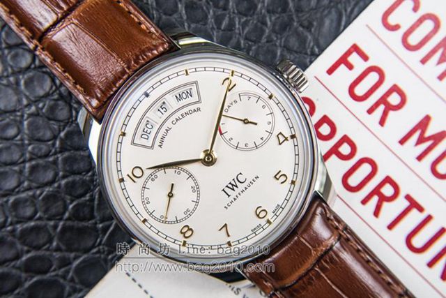 IWC手錶 V2升級版 萬國lW52850 葡萄牙萬年曆腕表系列 萬國表高端機械男表  hds1432